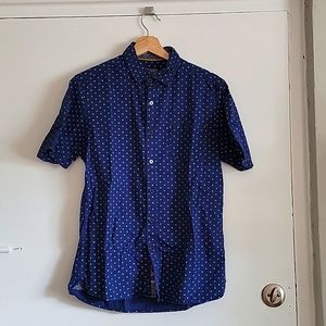 Navy blue small print button up